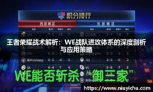 乐竟电竞王者荣耀战术解析：WE战队进攻体系的深度剖析与应用策略